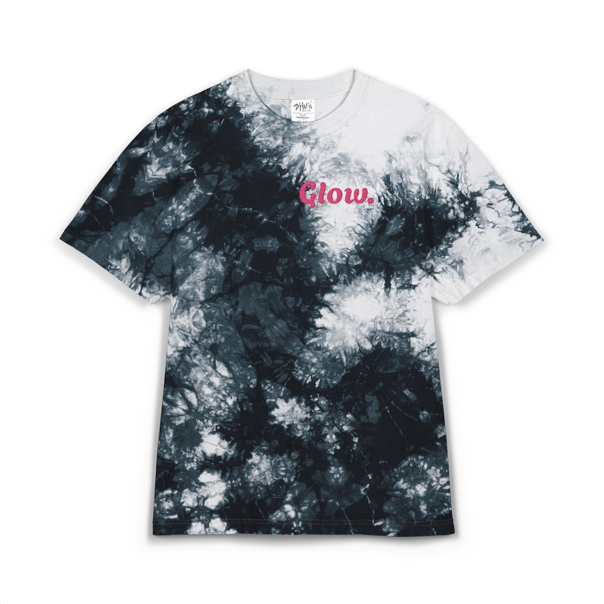 "Glow." Oversized Tie-Dye T-Shirt (Embroidery)