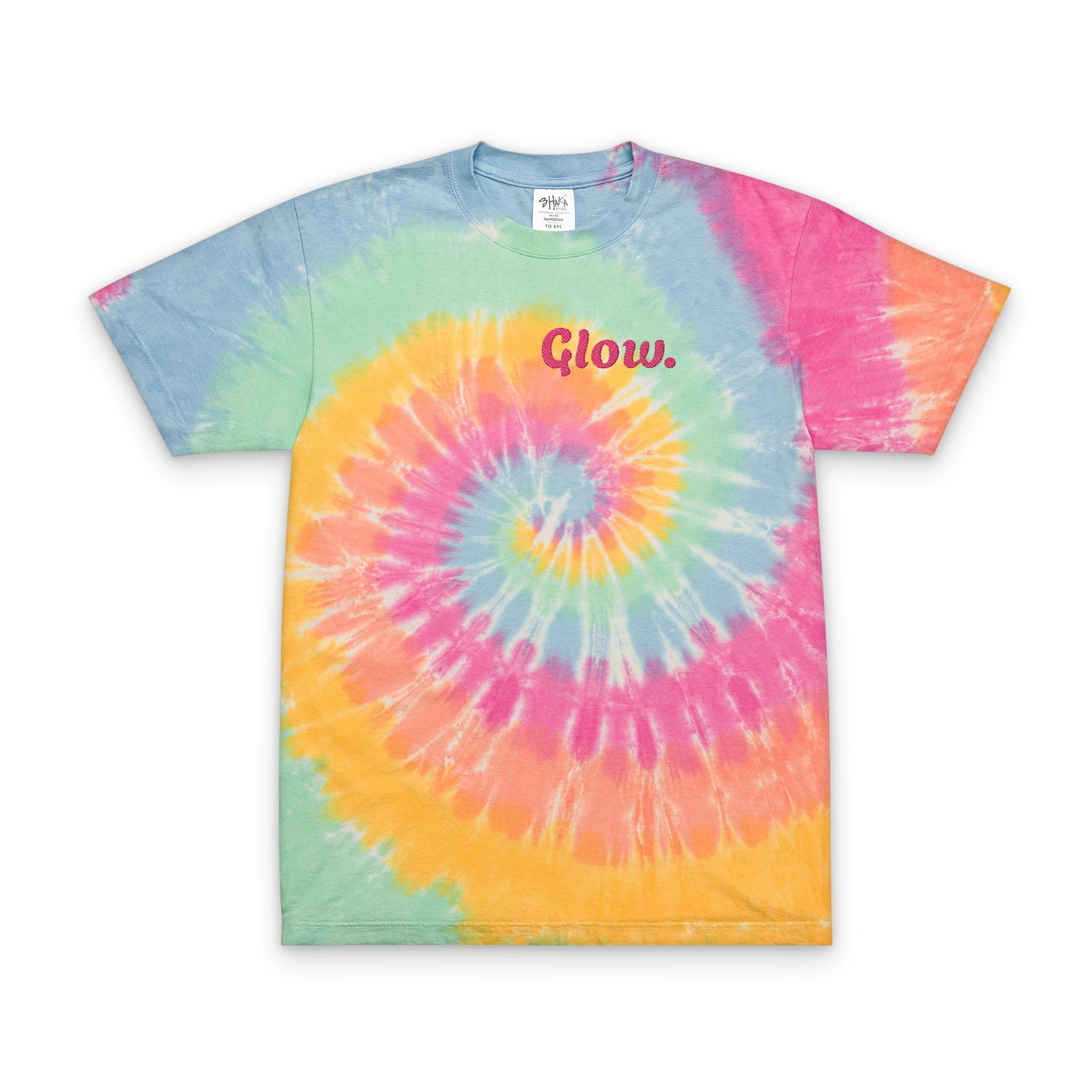 "Glow." Oversized Tie-Dye T-Shirt (Embroidery)