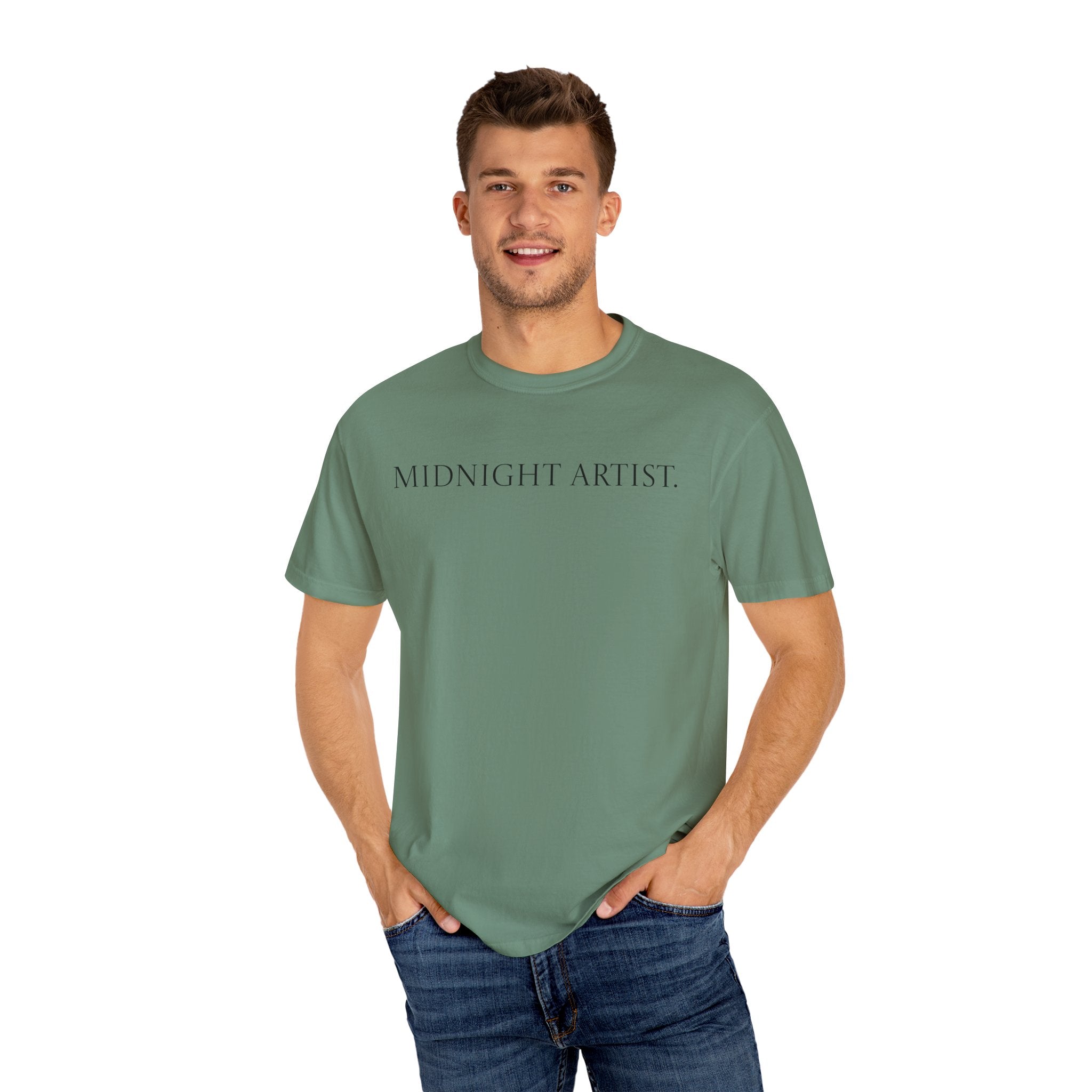 "Midnight Artist" GreenWRLD Unisex Garment-Dyed T-Shirt