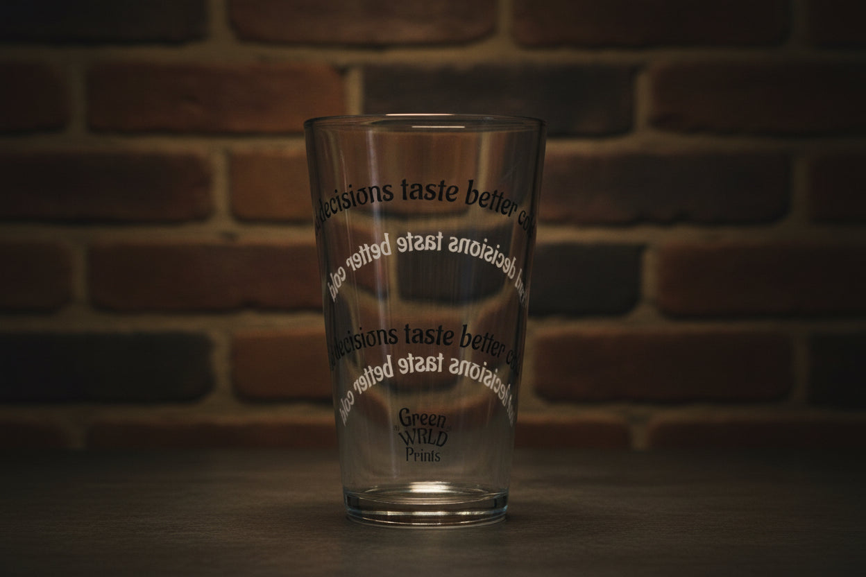 "Bad Decisions" Pint Glass, 16 oz