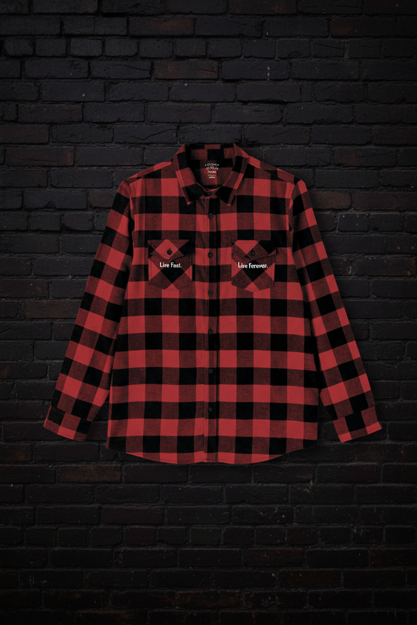 "Live Fast, Live Forever." GreenWRLD Unisex Flannel