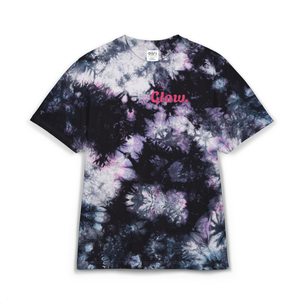 "Glow." Oversized Tie-Dye T-Shirt (Embroidery)