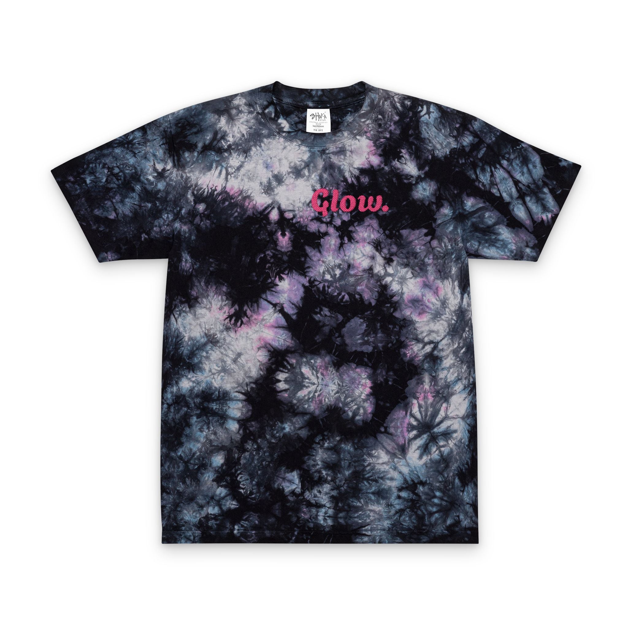 "Glow." Oversized Tie-Dye T-Shirt (Embroidery)
