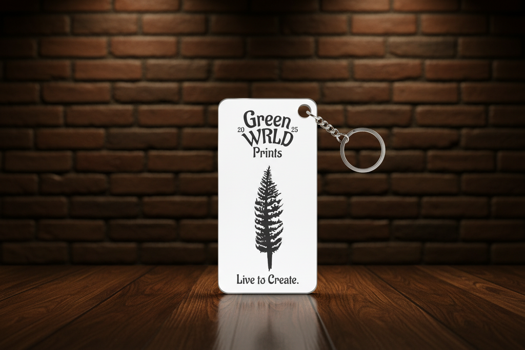 "Live to Create." Keychain — GreenWRLDPrints