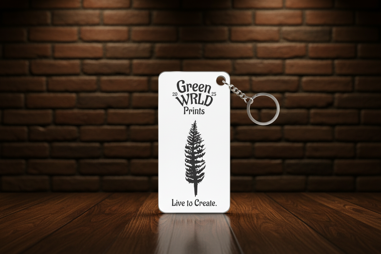 "Live to Create." Keychain — GreenWRLDPrints