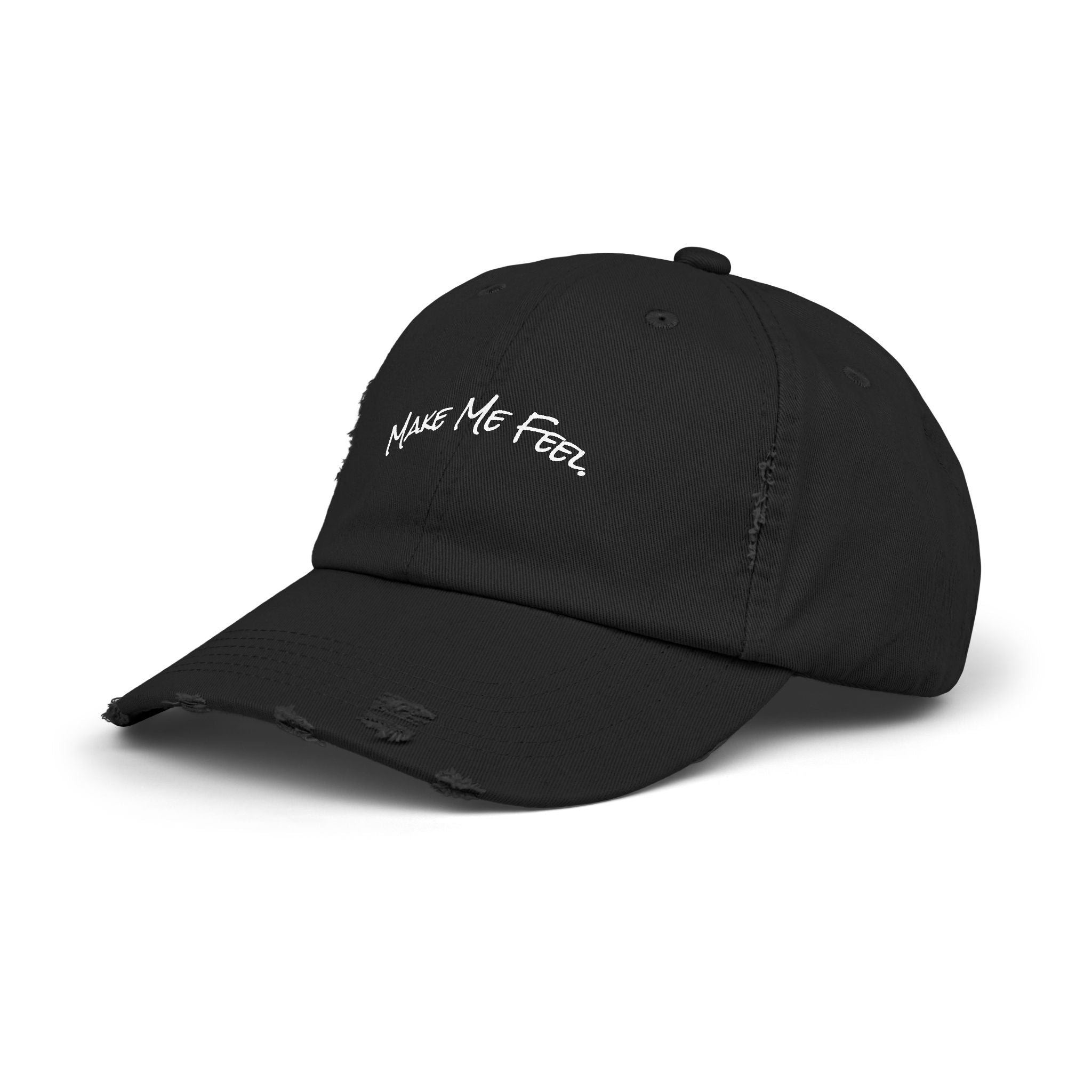 "Make Me Feel." Unisex Distressed Cap