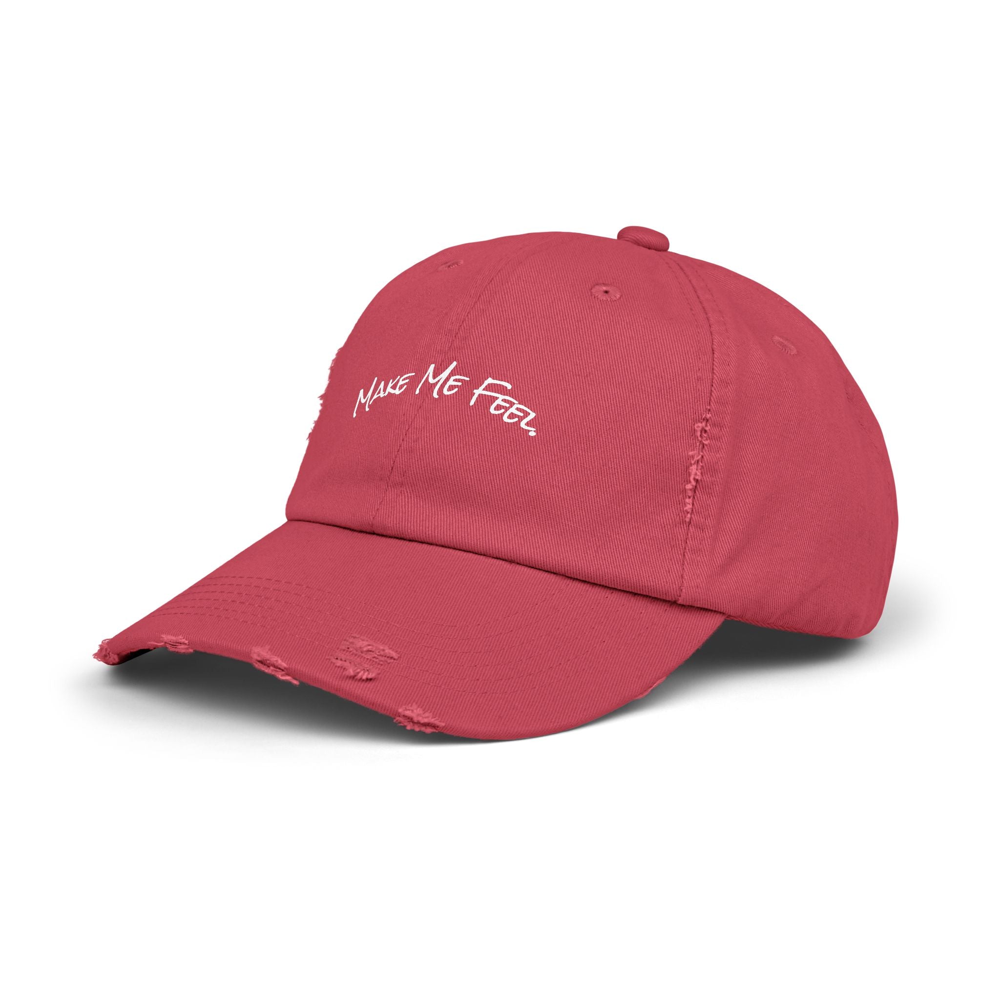 "Make Me Feel." Unisex Distressed Cap