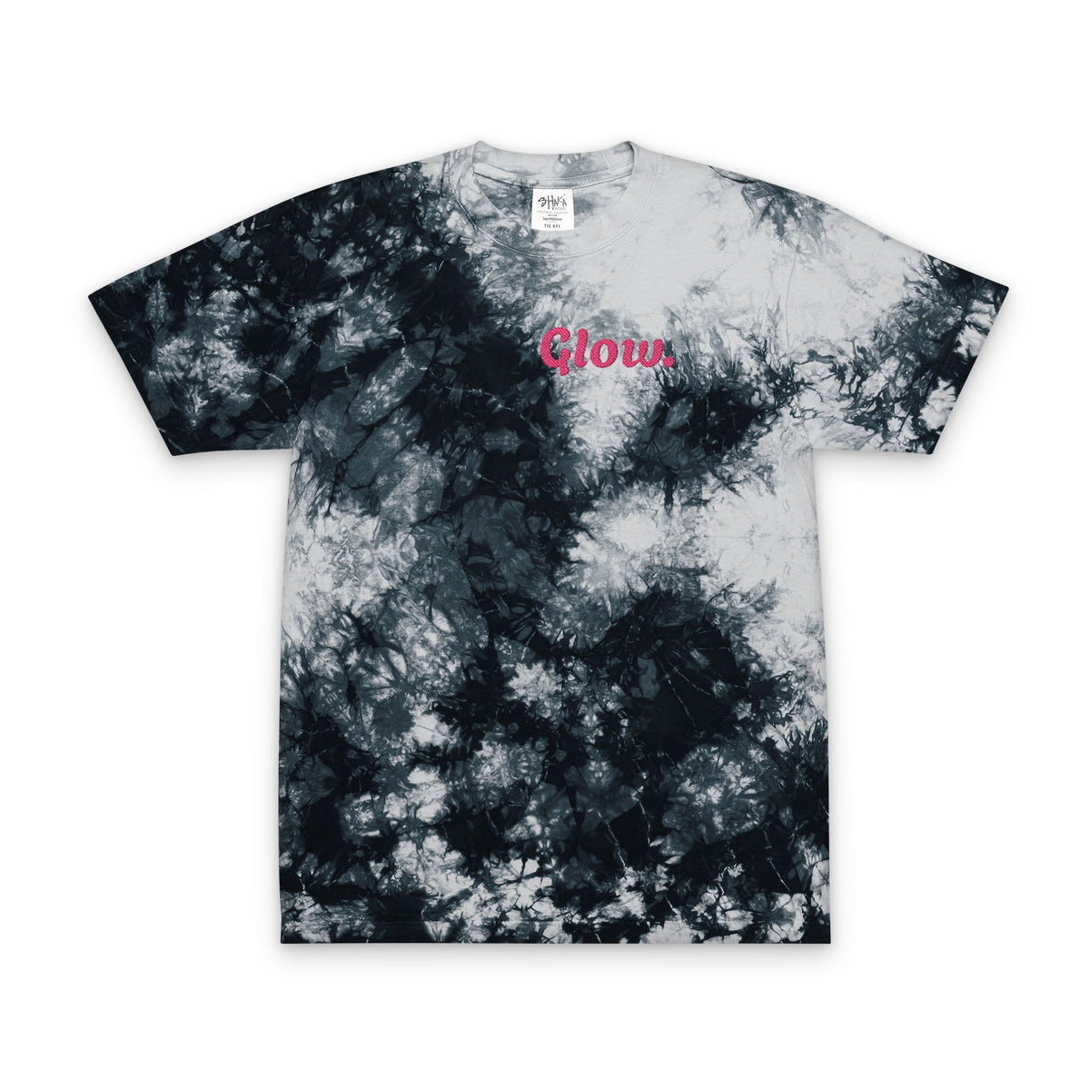 "Glow." Oversized Tie-Dye T-Shirt (Embroidery)