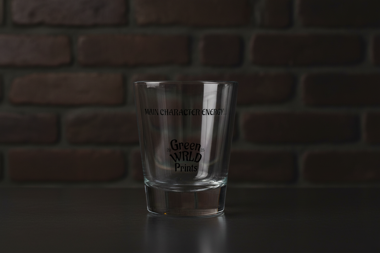 Main Character Energy Shot Glass – 1.5 oz Clear Glass