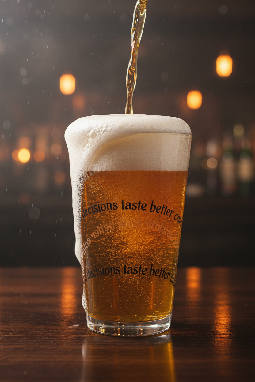 "Bad Decisions" Pint Glass, 16 oz