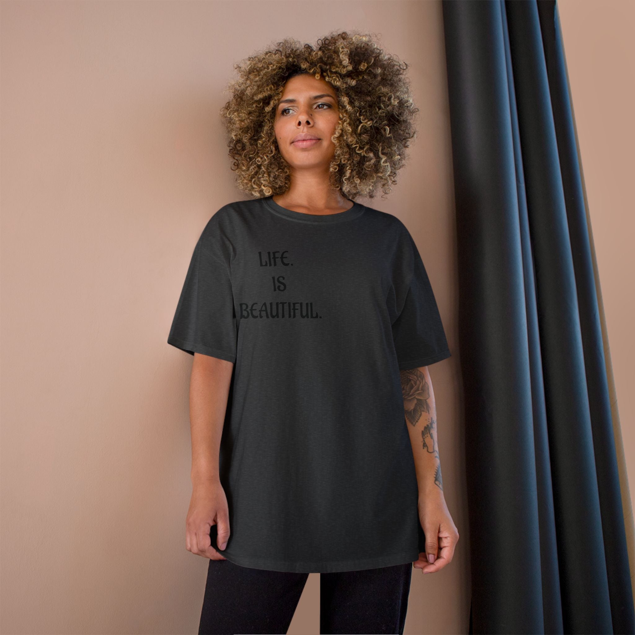 "Life is beautiful." Champion T-Shirt