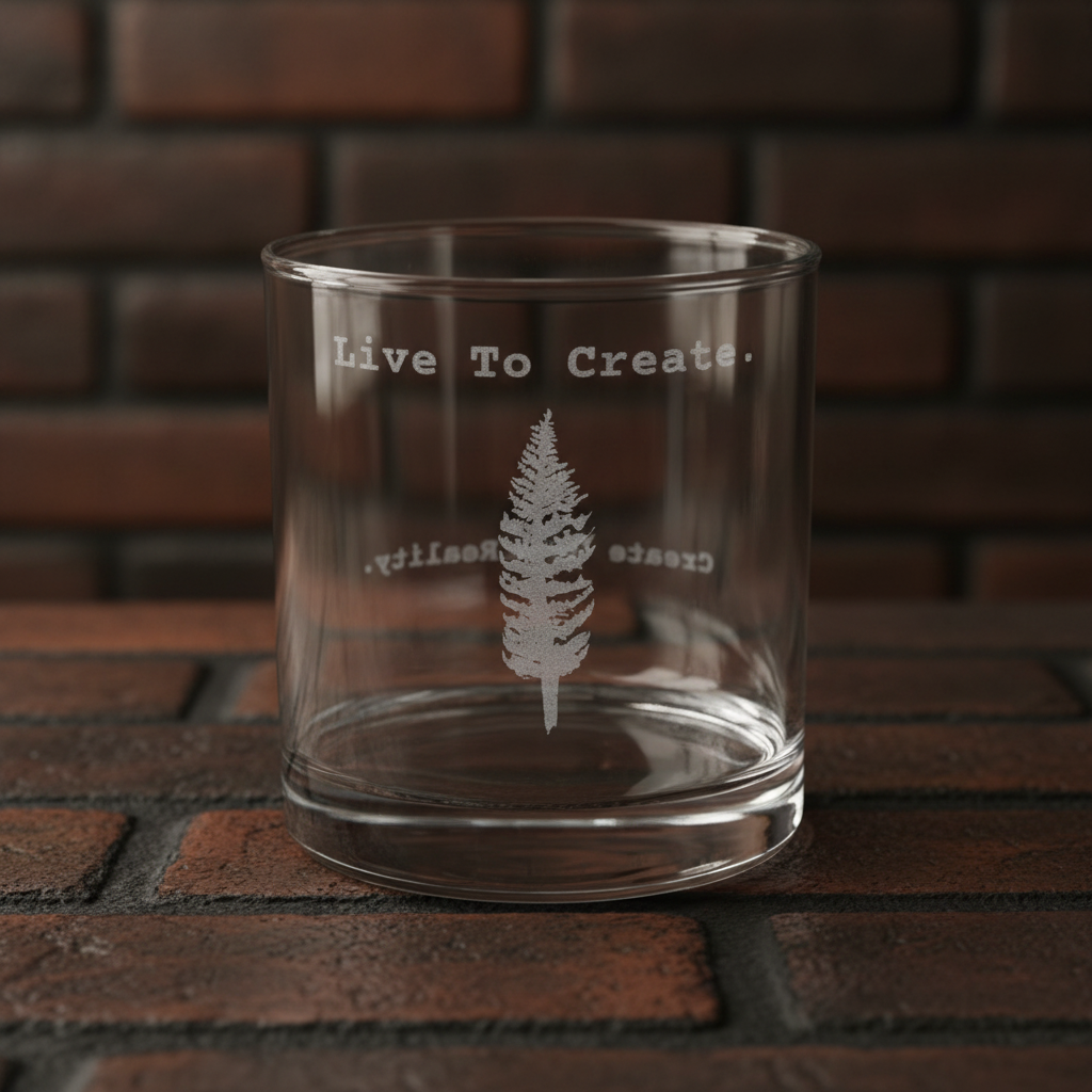 "Live To Create." - Engraved Rocks Glass 10.5oz