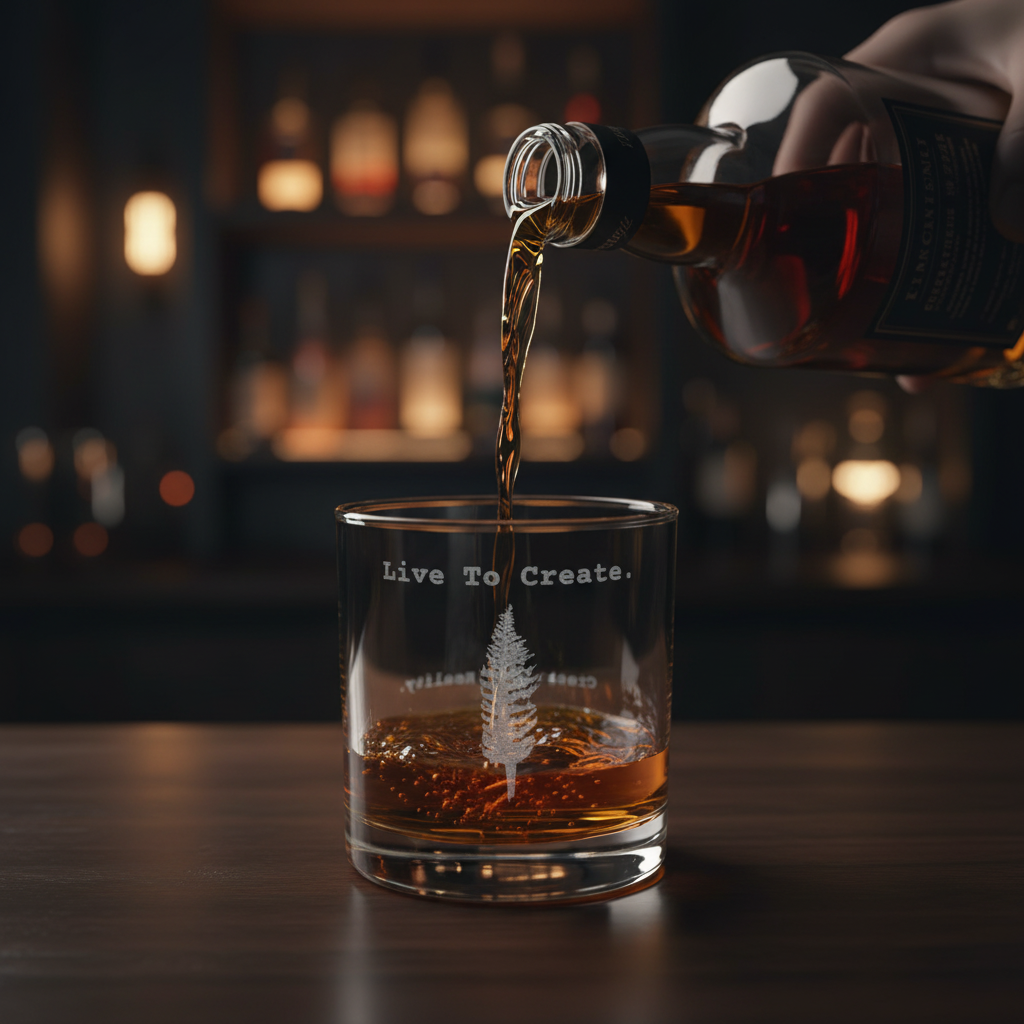 "Live To Create." - Engraved Rocks Glass 10.5oz