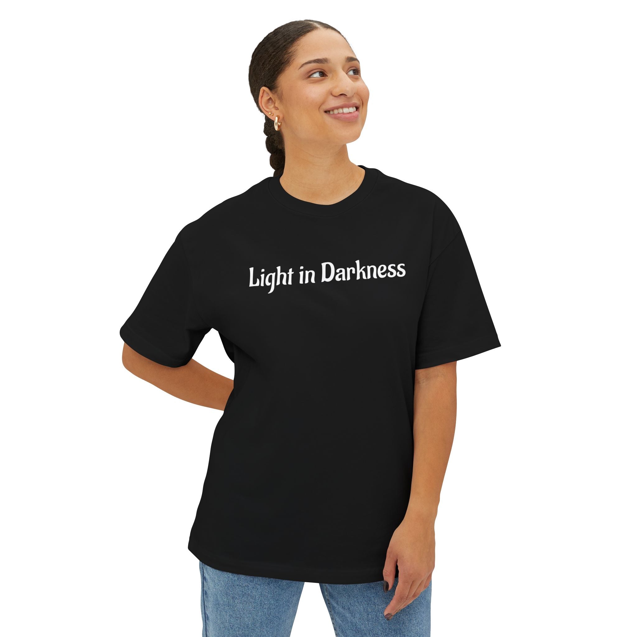 “Light in Darkness” Unisex Oversized Boxy Tee