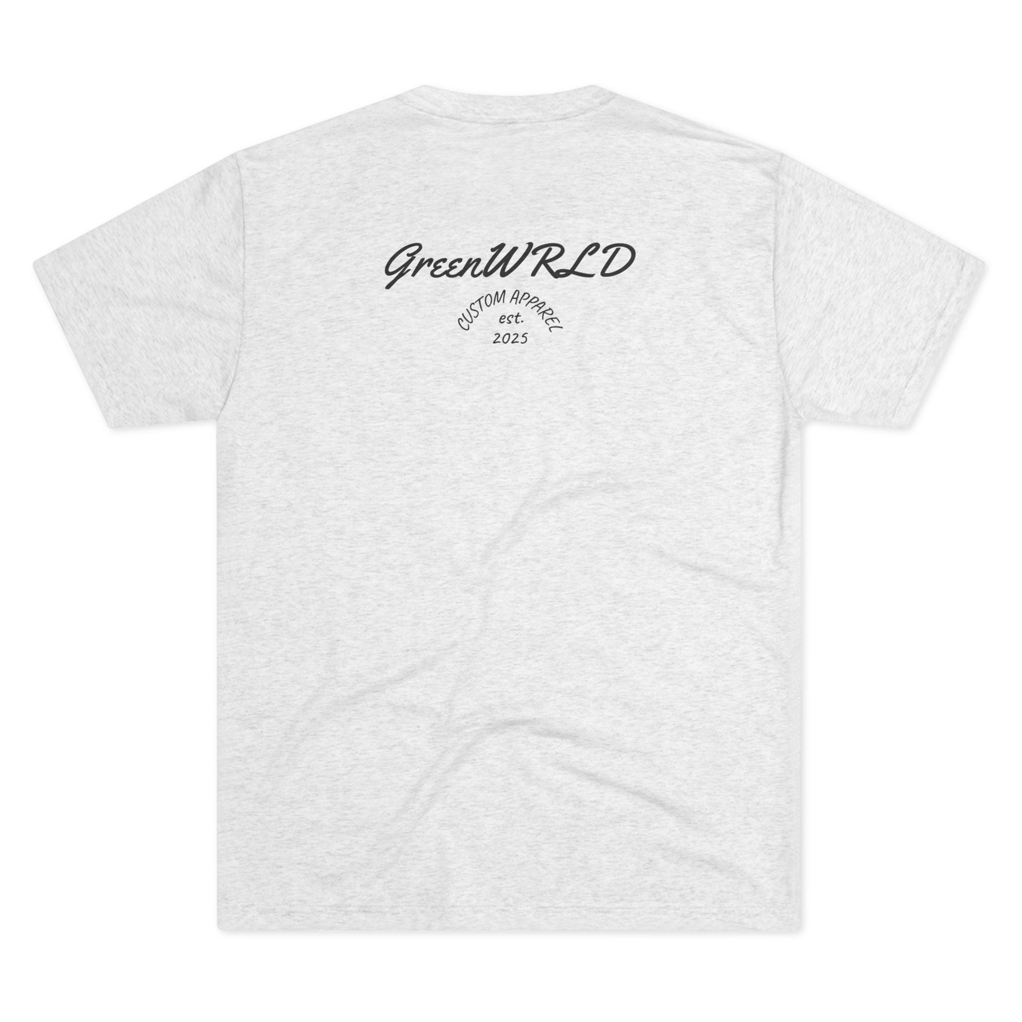 "Low Battery, High Dreams." GreenWRLD Unisex Tri-Blend Crew Tee