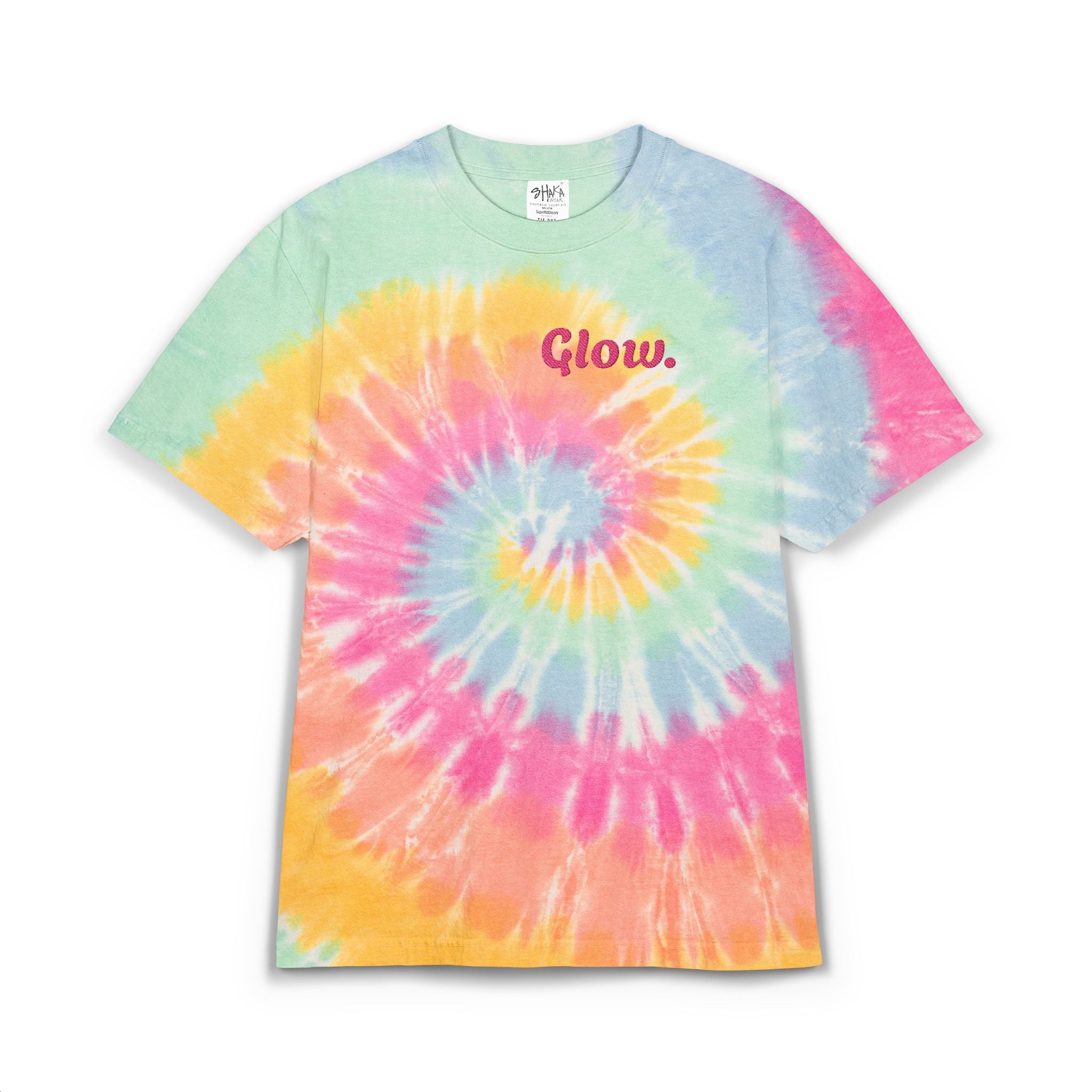 "Glow." Oversized Tie-Dye T-Shirt (Embroidery)